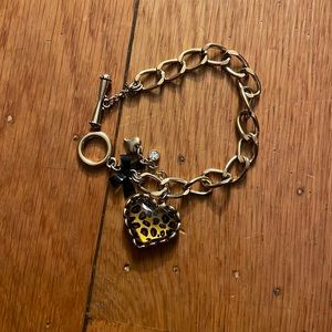 Betsey Johnson leopard heart bracelet